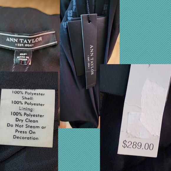 Ann Taylor NWT $289 Black Sequined Surplice Empire Waist Dress - Picture 6 of 6
